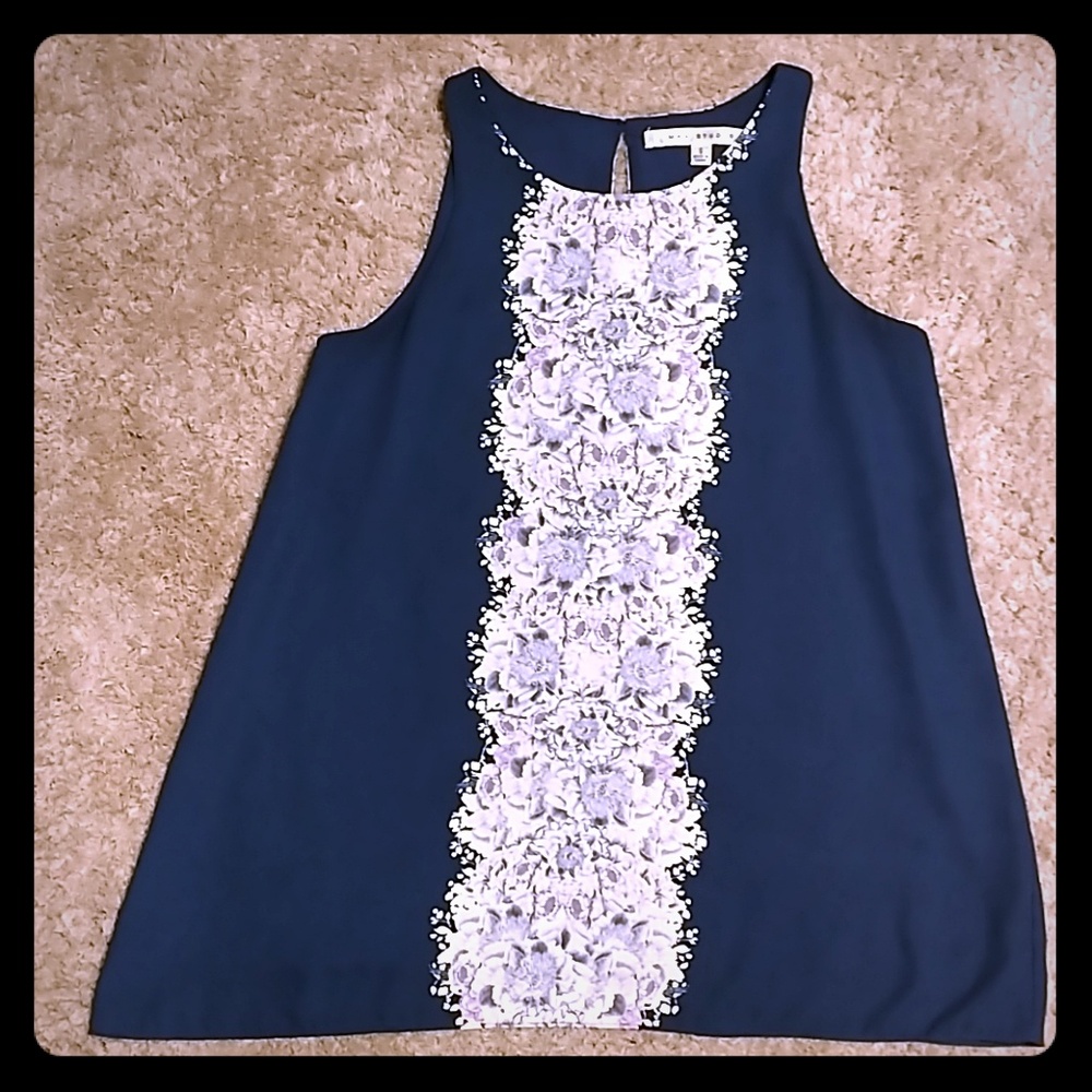 Max Studio Navy Blue Blouse, Size Small